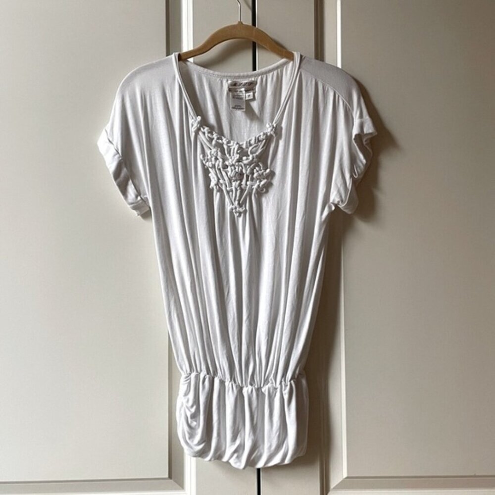 Max Studio macrame detail top